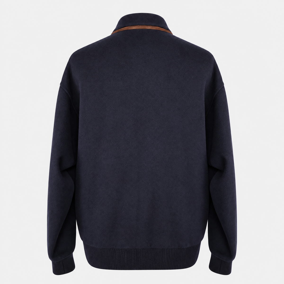 Navy Cashmere Bomber Jacket