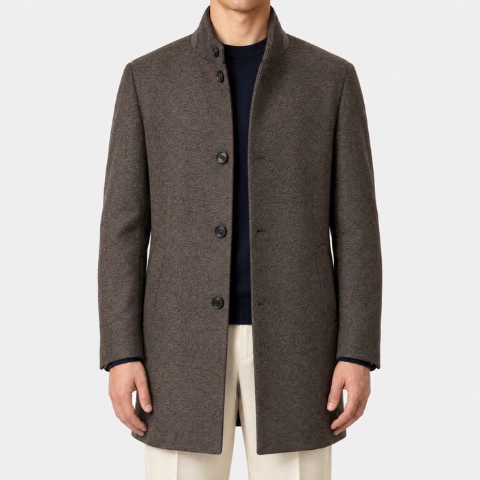 Taupe Cashmere Jersey Coat