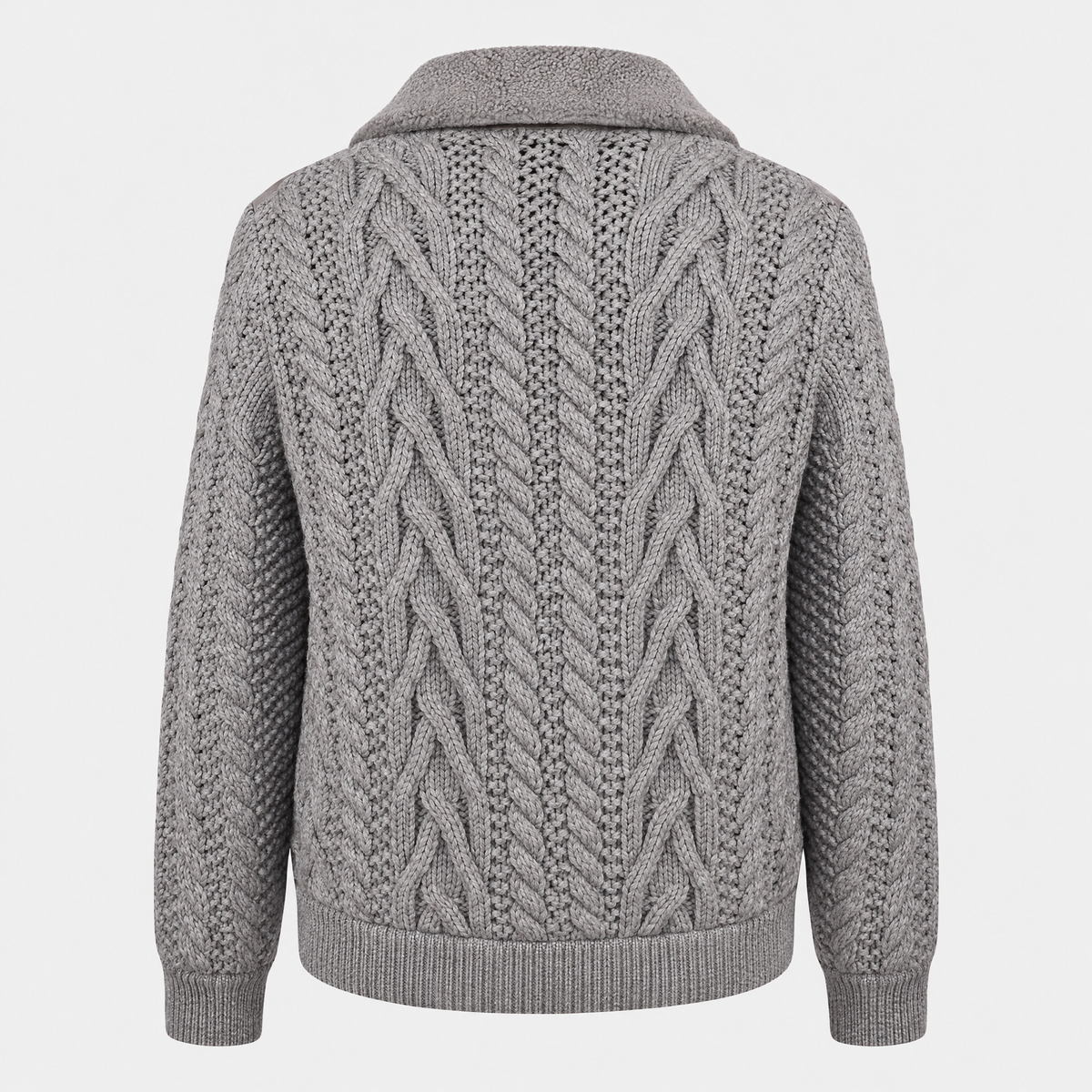 Suede Shearling Cashmere Thermore Bomber Grey