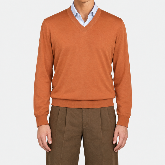 Orange Merino Wool Sweater