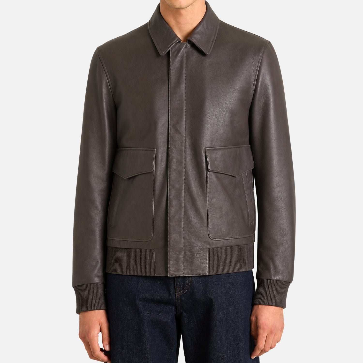 Brown Deerskin Leather Blouson (M)