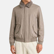 Loro Piana beige Storm System blouson with mink lining