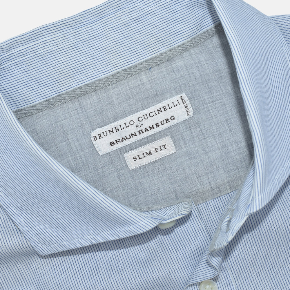 Light Blue Pinstripe Cotton Shirt