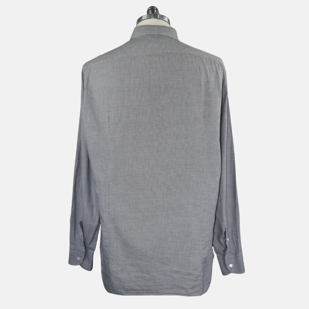 Brown Houndstooth Cotton Shirt
