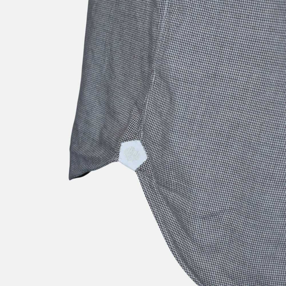 Brown Houndstooth Cotton Shirt