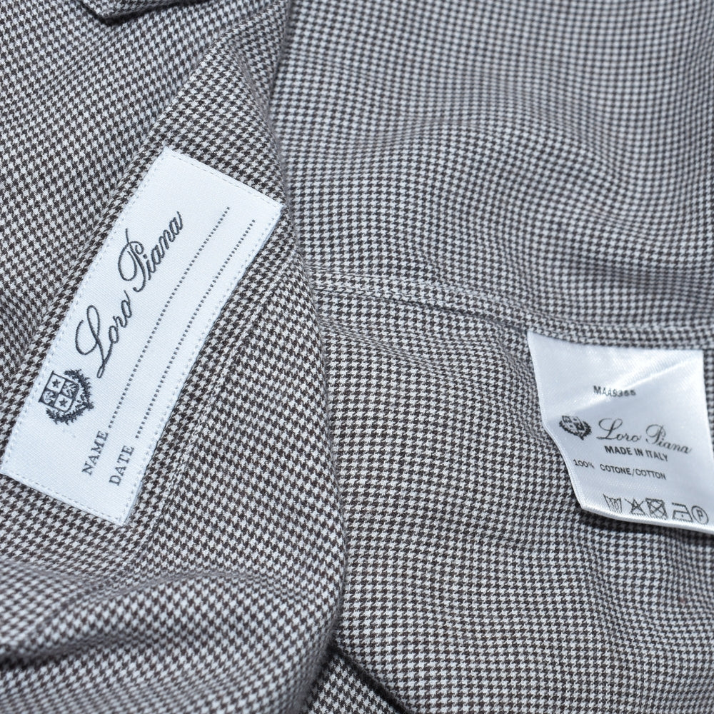 Brown Houndstooth Cotton Shirt