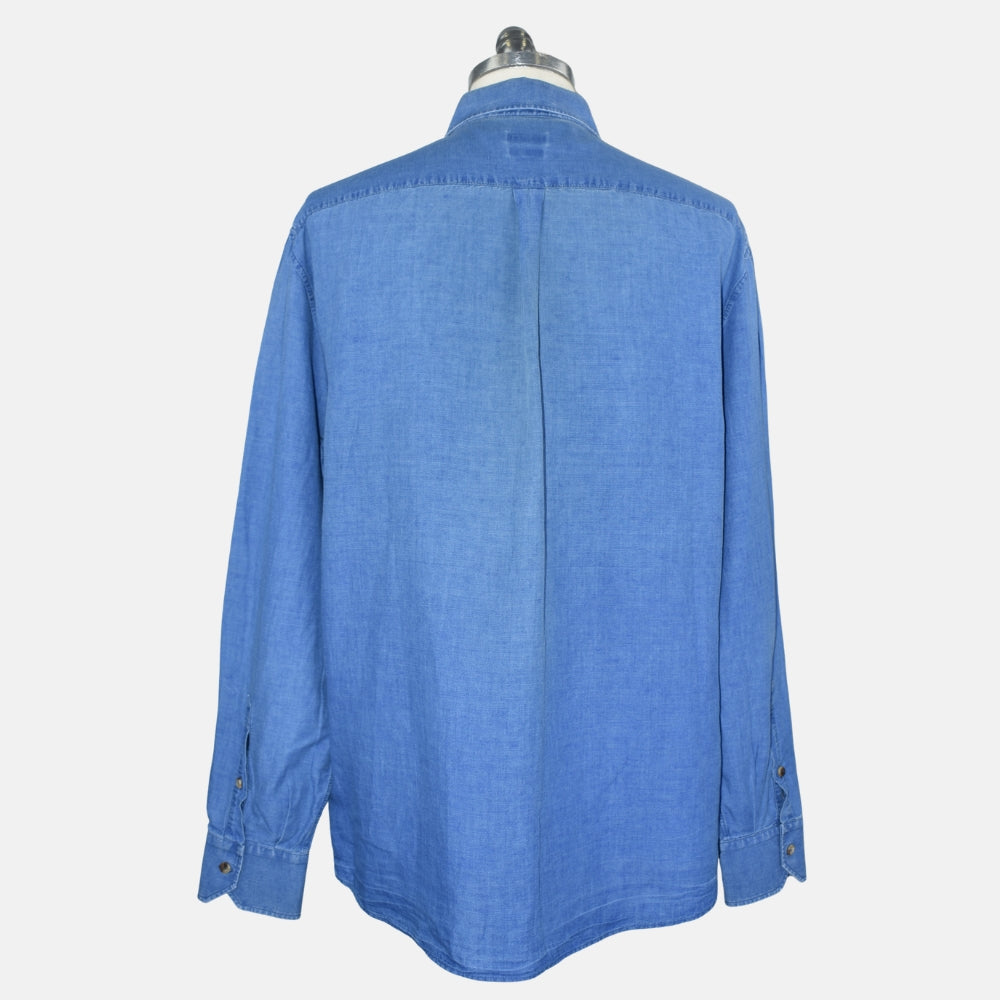 Washed Indigo Linen Cotton Shirt