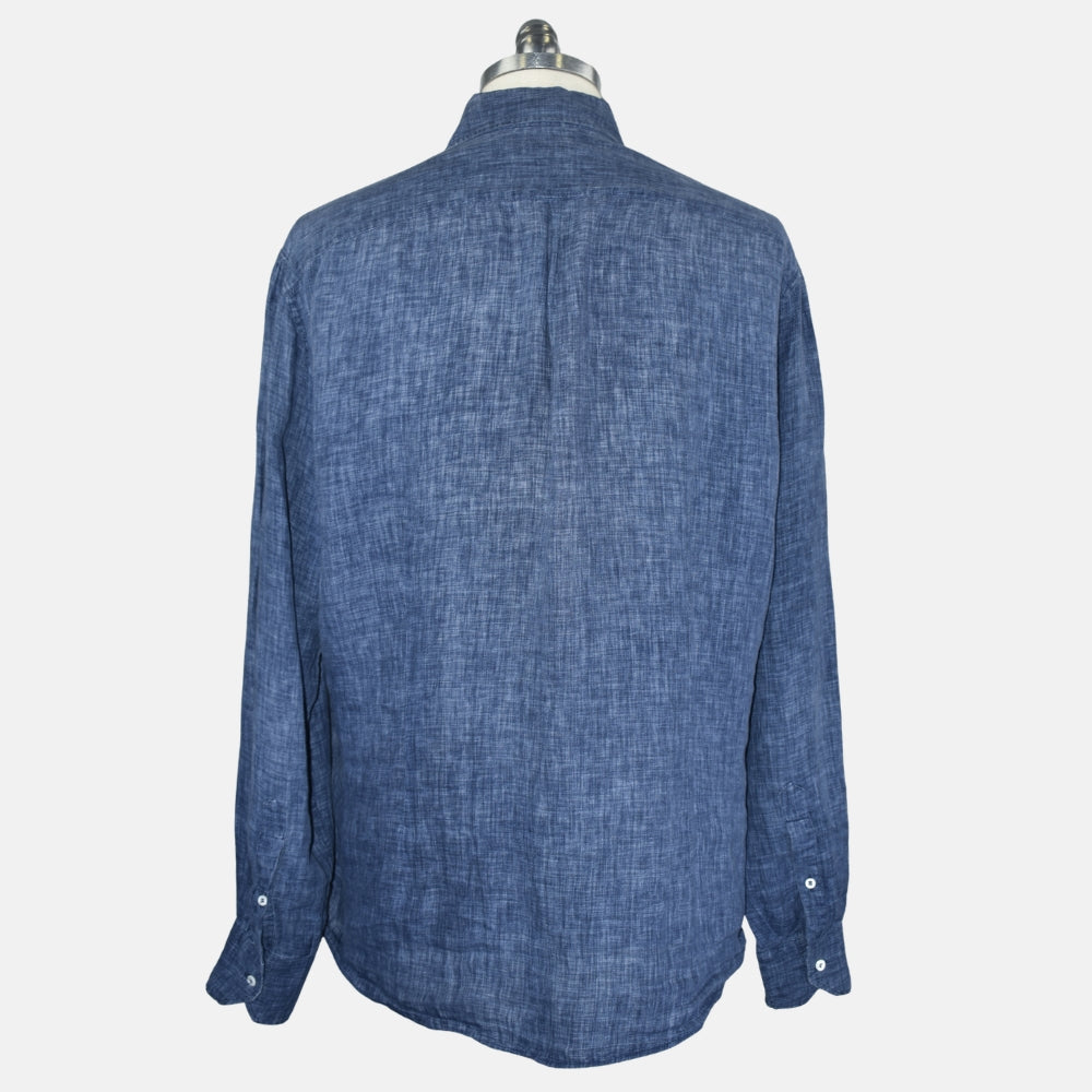 Navy Melange Linen Shirt
