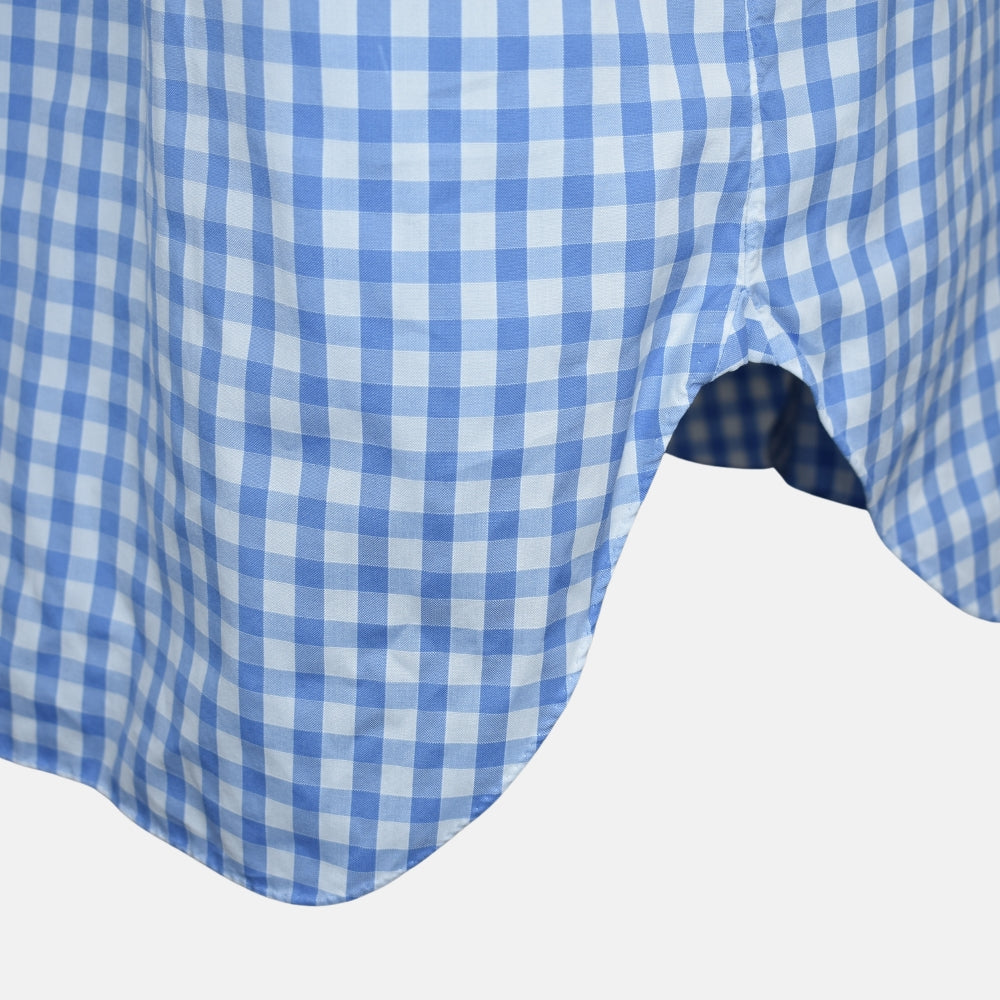 Light Blue Gingham Cotton Shirt