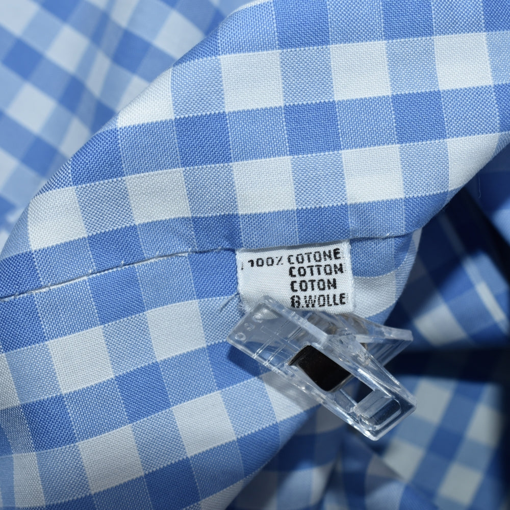 Light Blue Gingham Cotton Shirt
