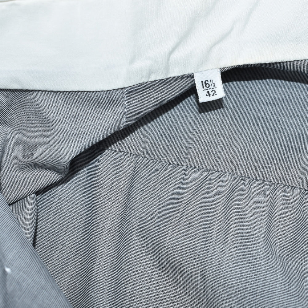 Grey Cotton Shirt with White Contrast Collar