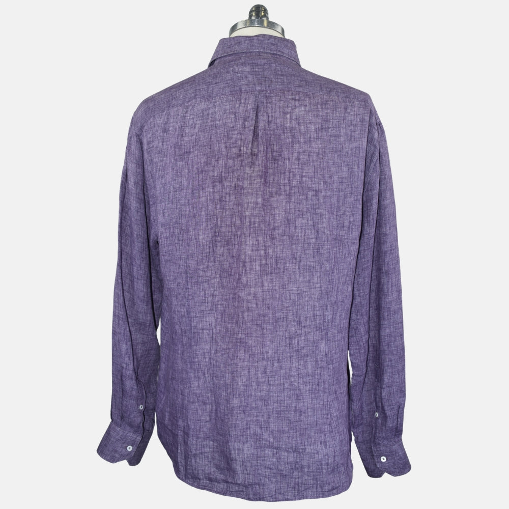 Aubergine Melange Linen Shirt