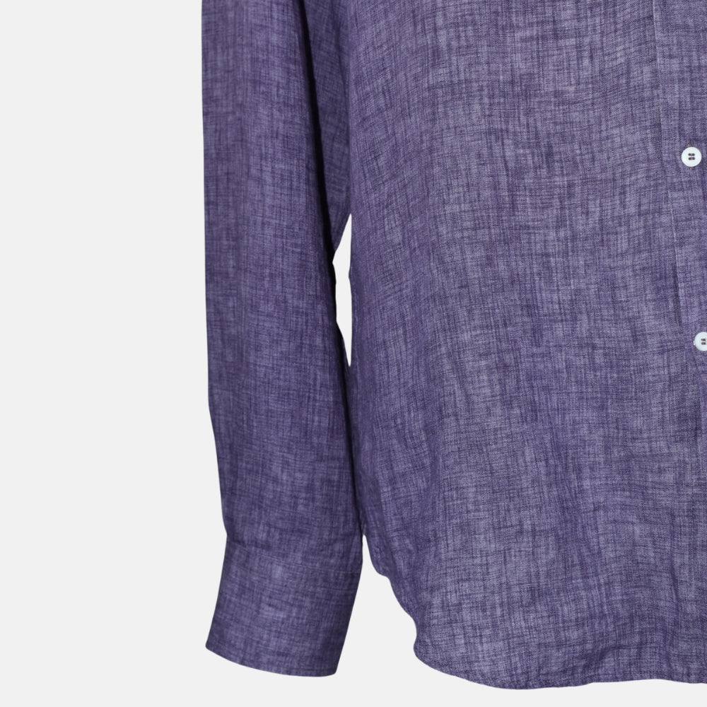 Aubergine Melange Linen Shirt