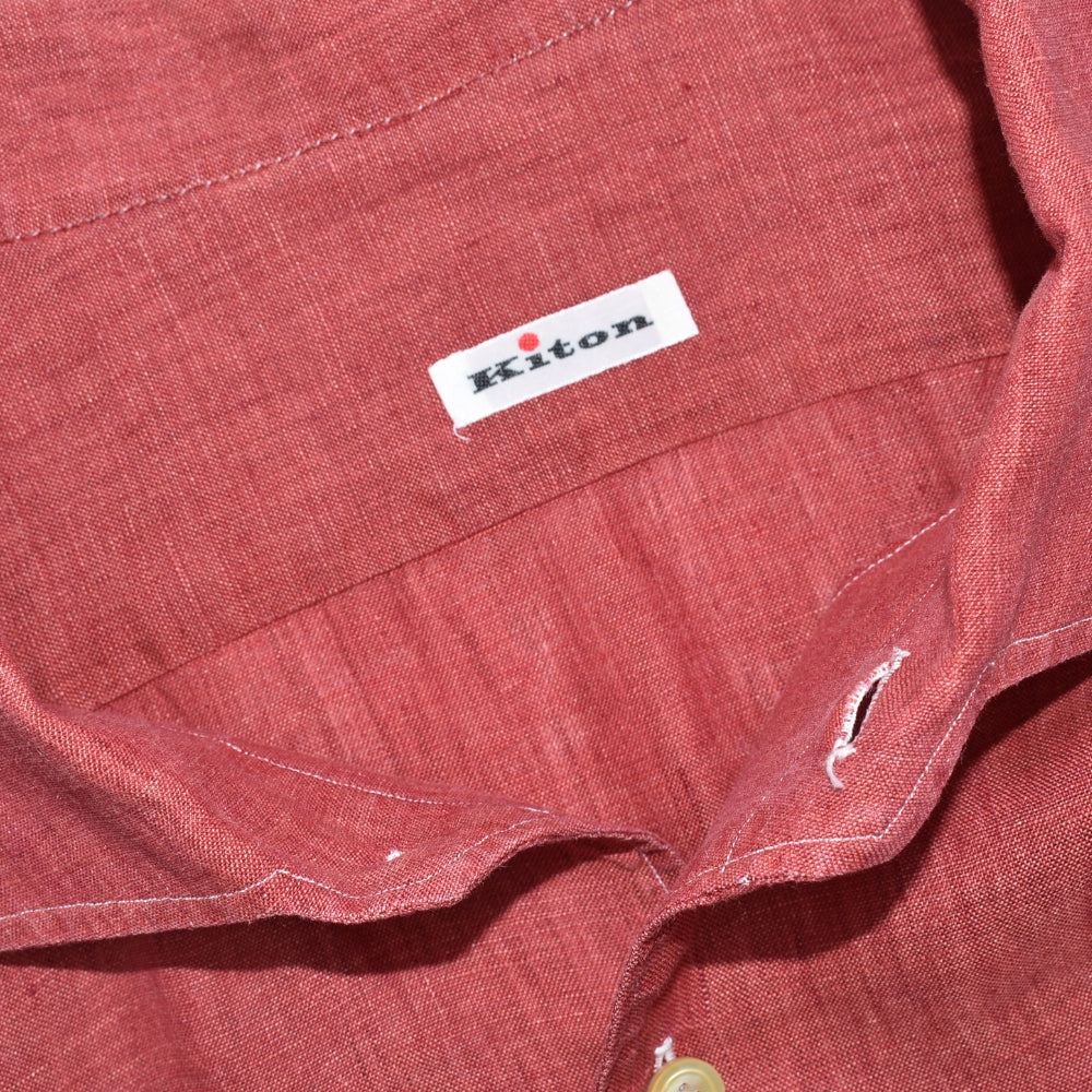 Coral Red Linen Shirt