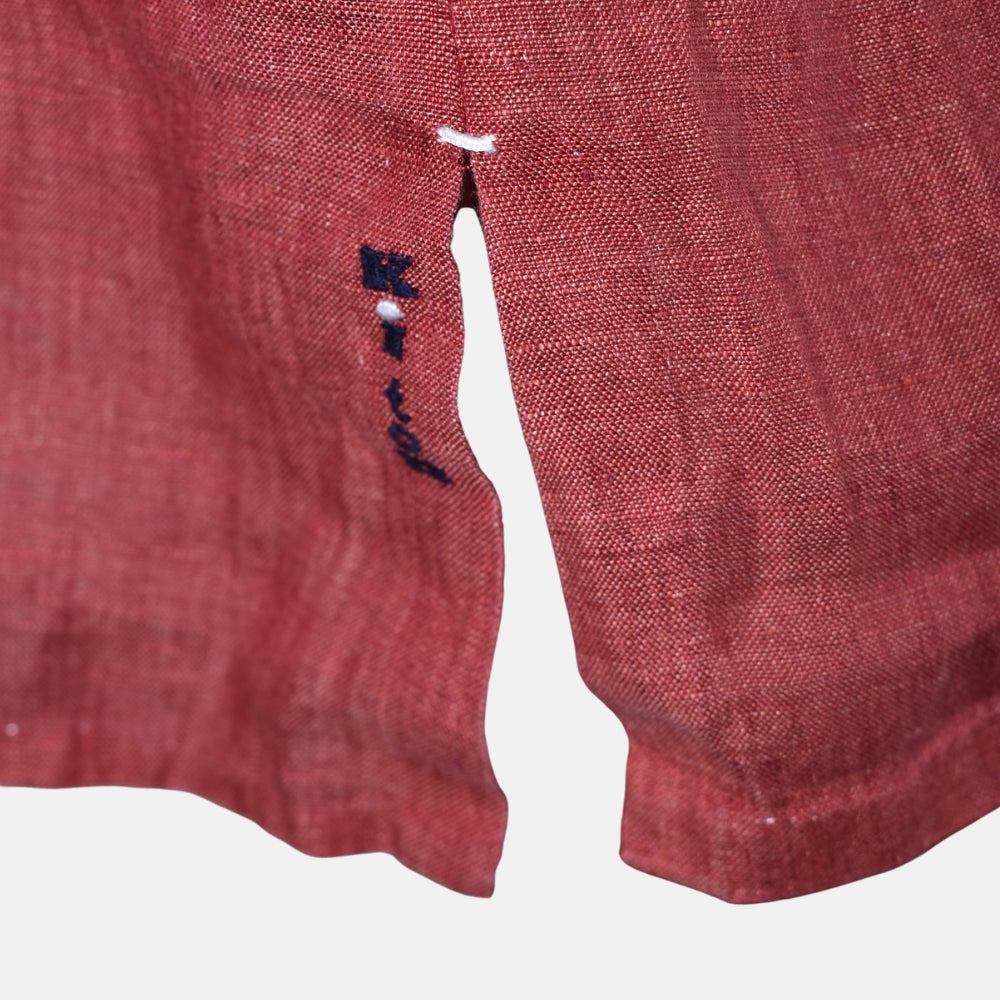 Coral Red Linen Shirt