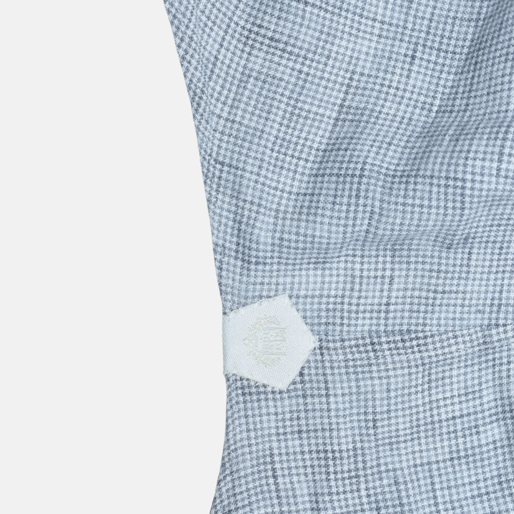 Grey Houndstooth Linen Shirt