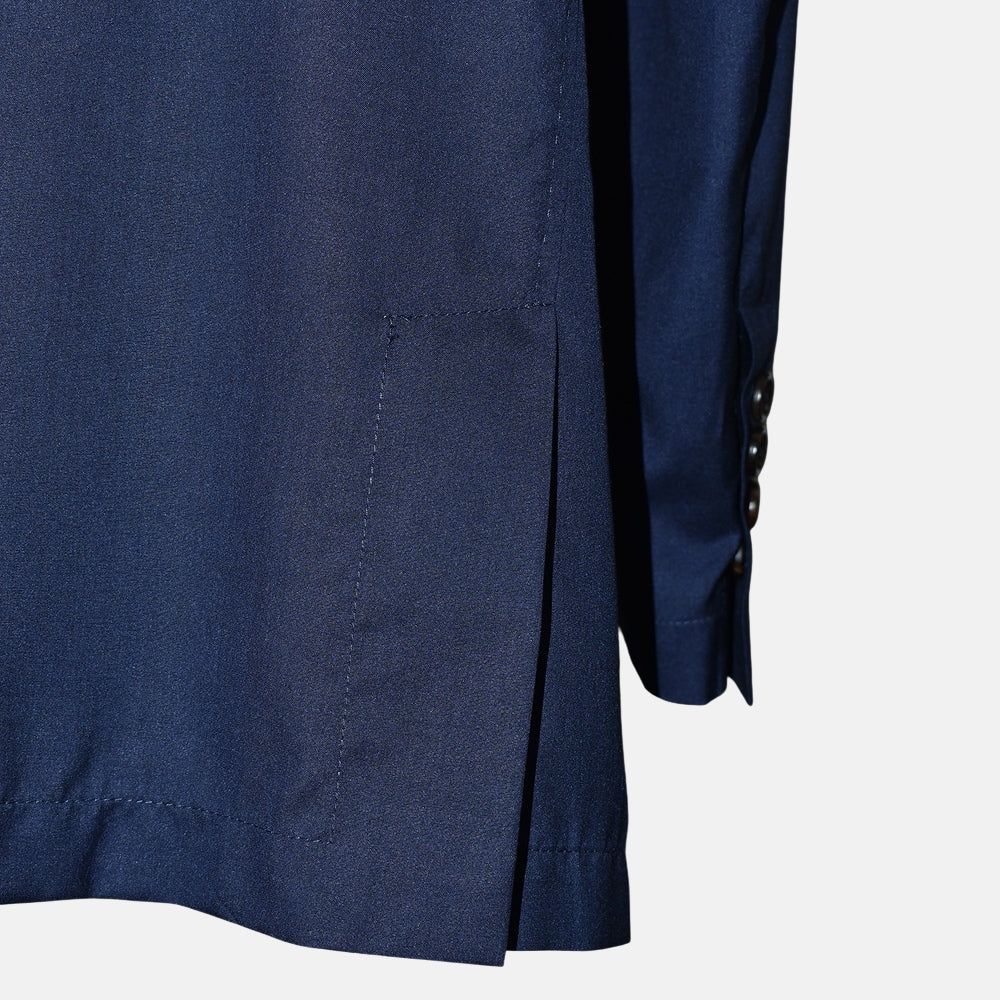Navy Wool Silk Blazer