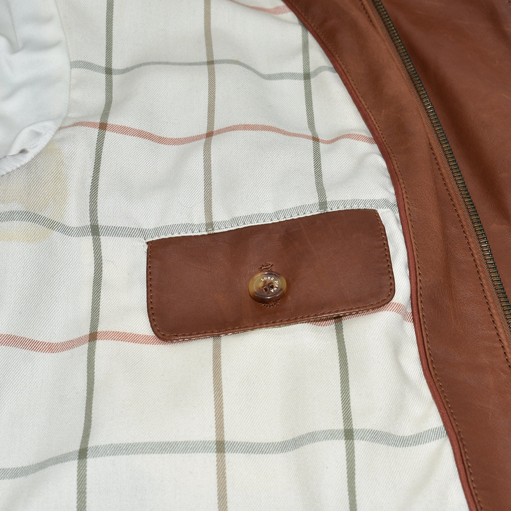 Cognac Leather Roadster Jacket