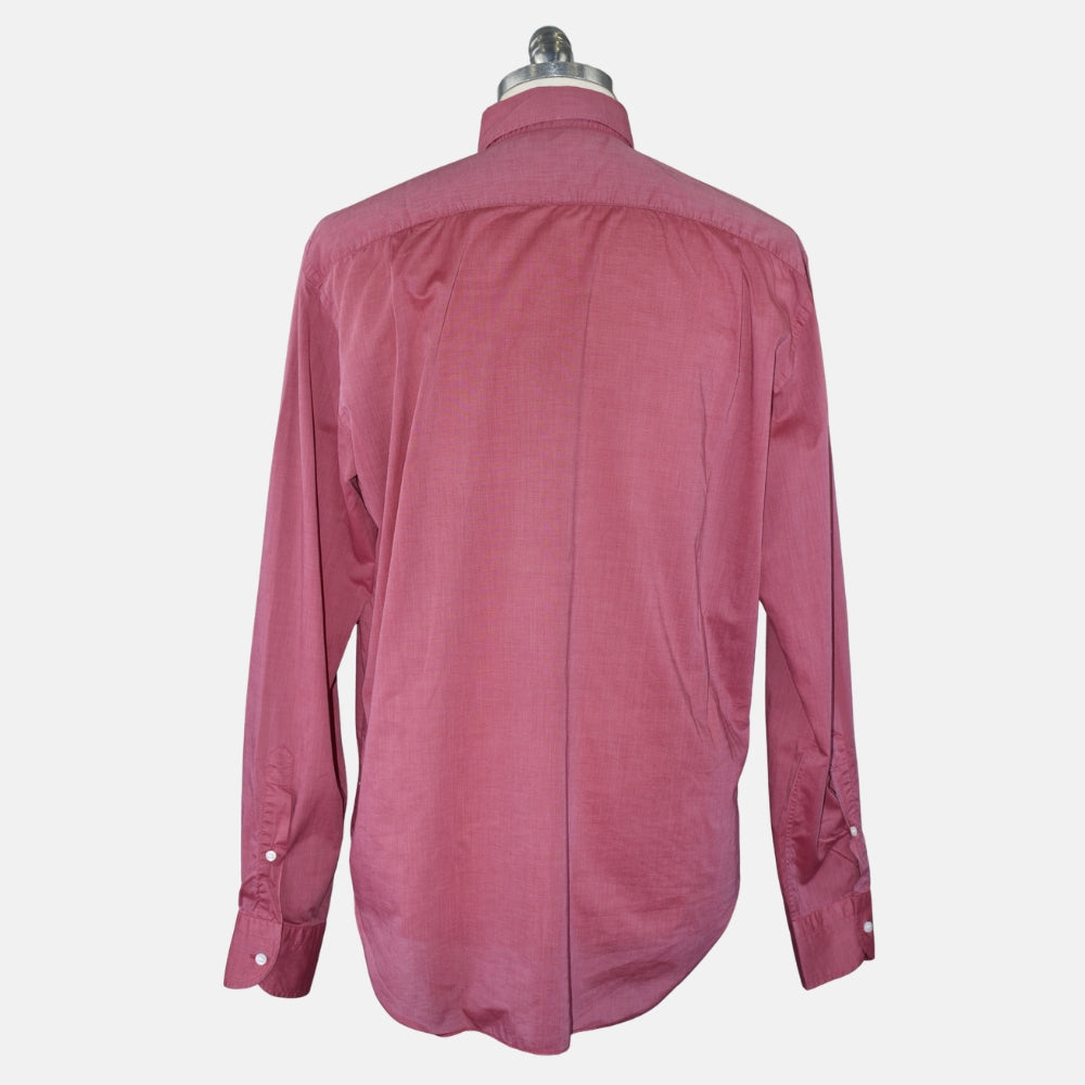 Raspberry Fil-a-Fil Cotton Shirt