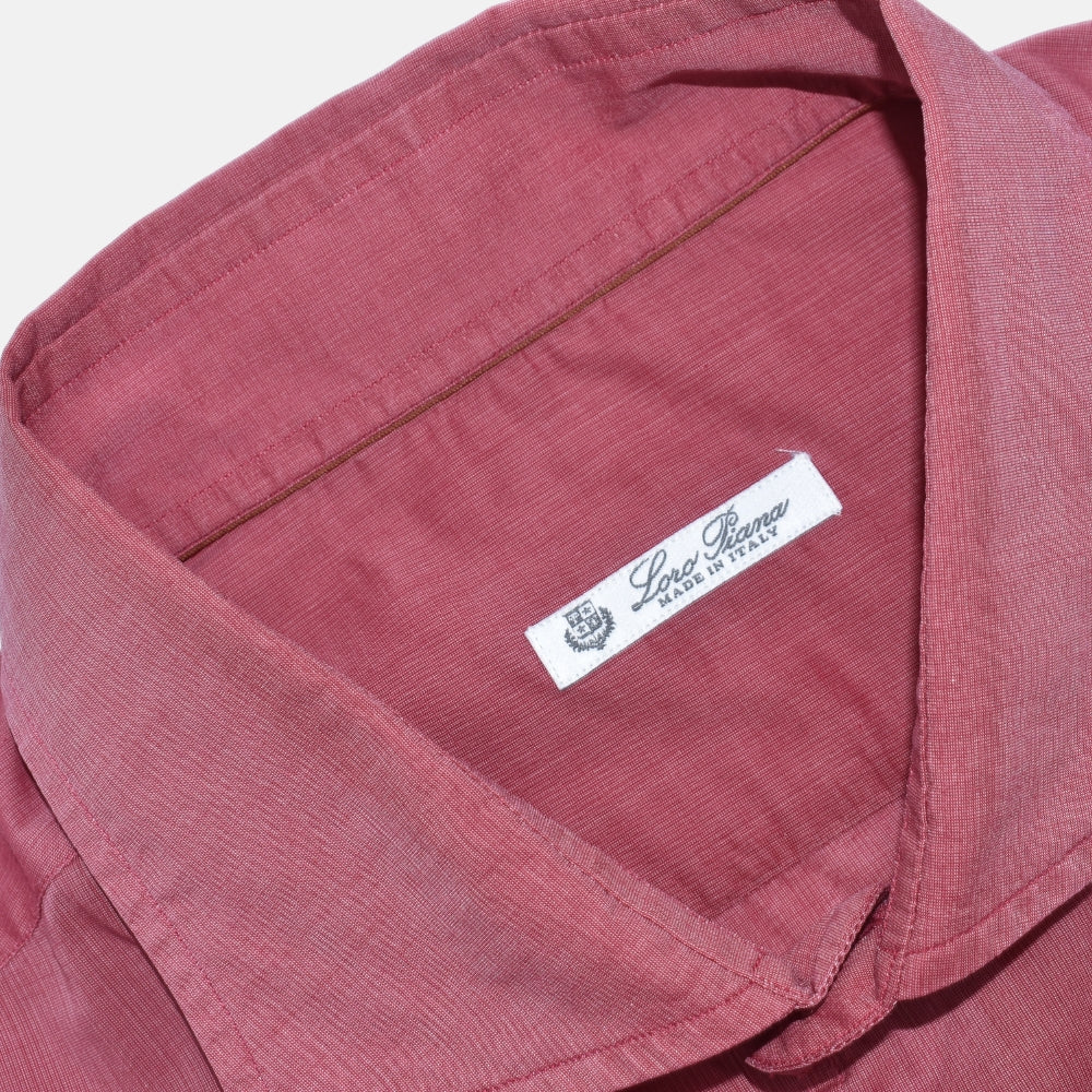 Raspberry Fil-a-Fil Cotton Shirt