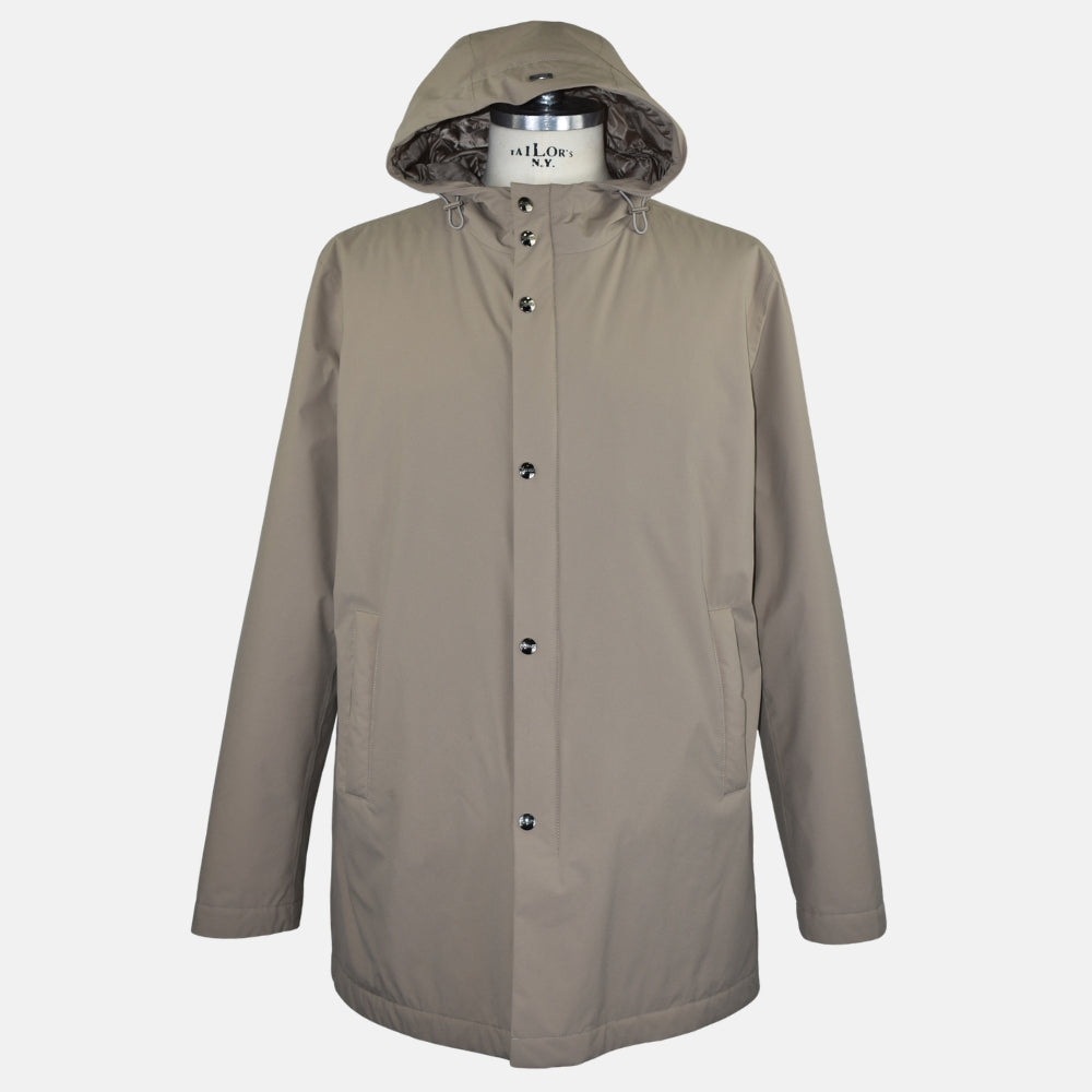 Taupe Resort Hooded Half Coat