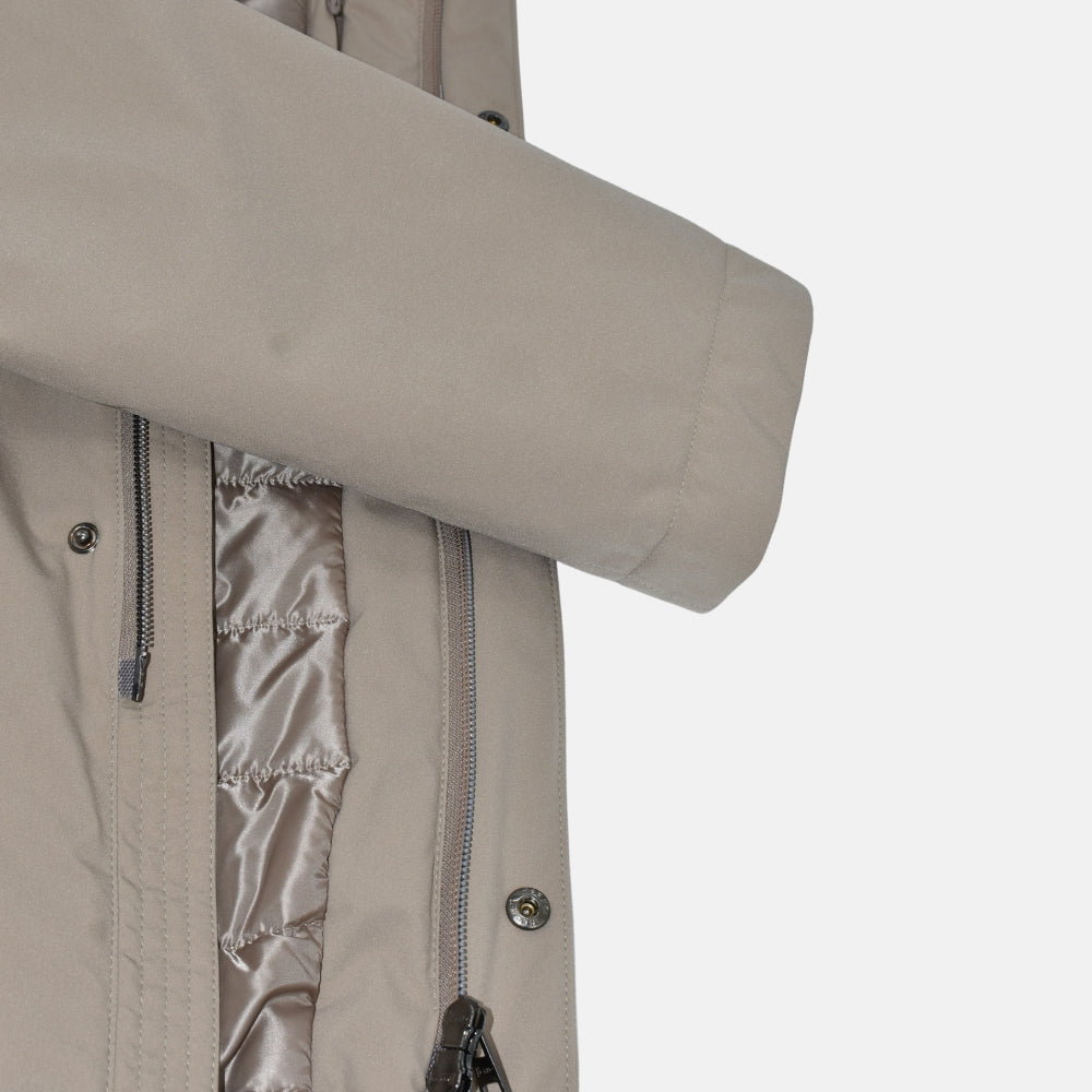 Taupe Resort Hooded Half Coat