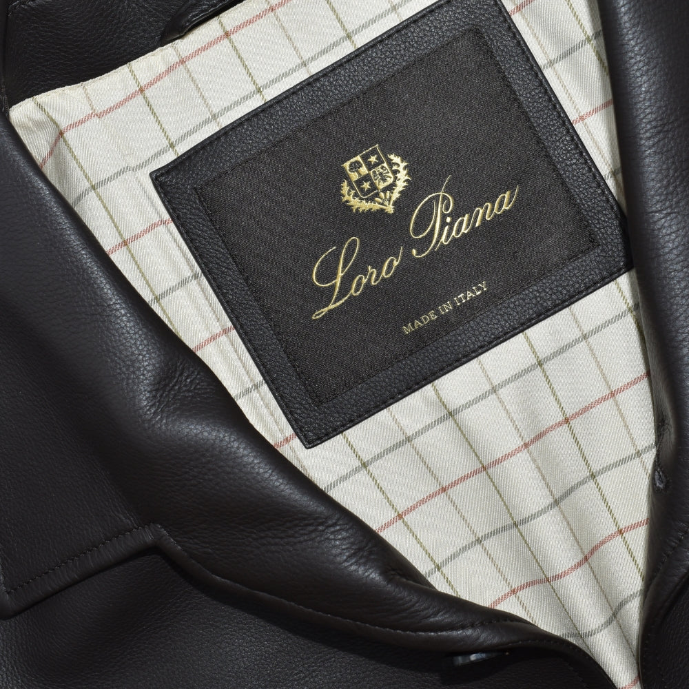 Dark Brown Calfskin Leather Shirt Jacket