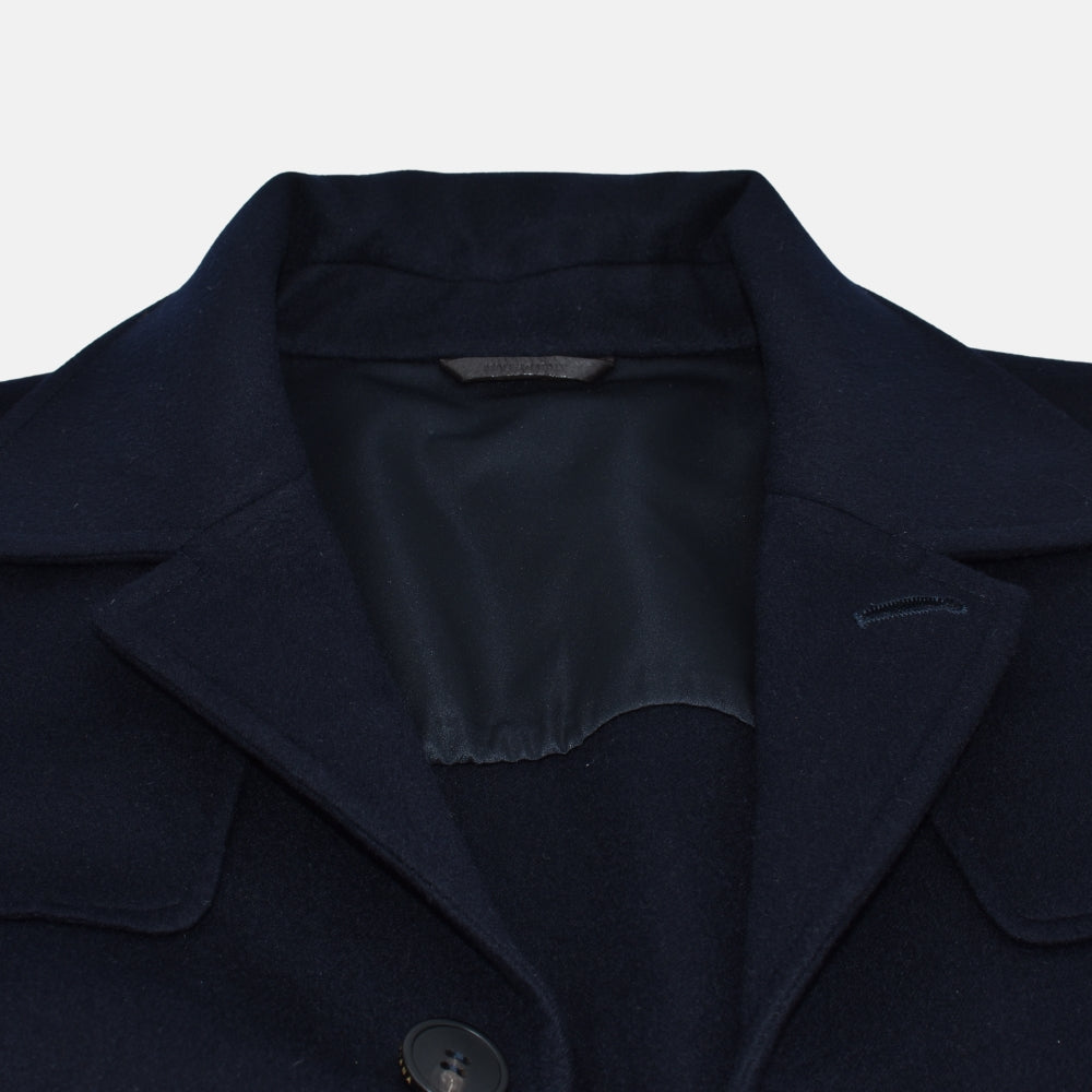 Navy Cashmere Field Jacket