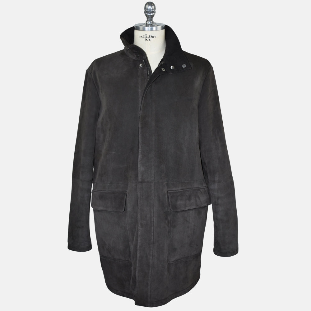 Dark Brown Shearling Car Coat