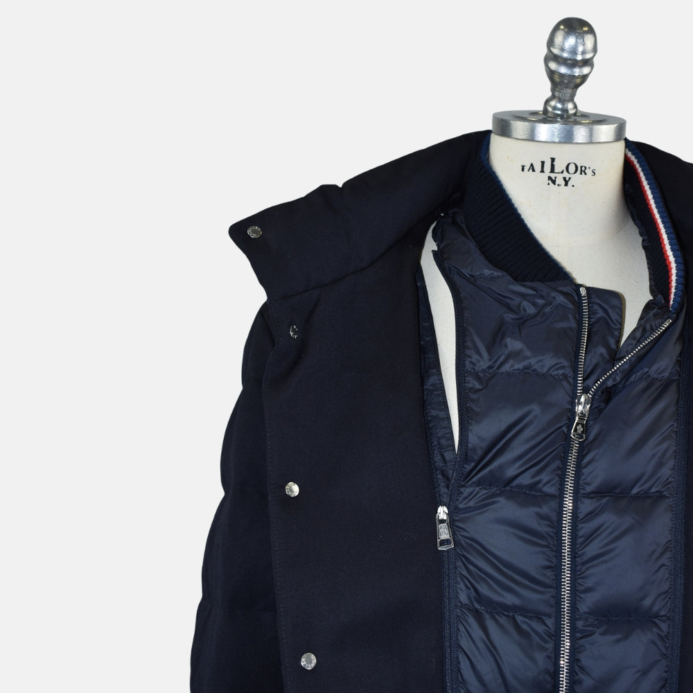 Navy Chereau Wool Down Coat