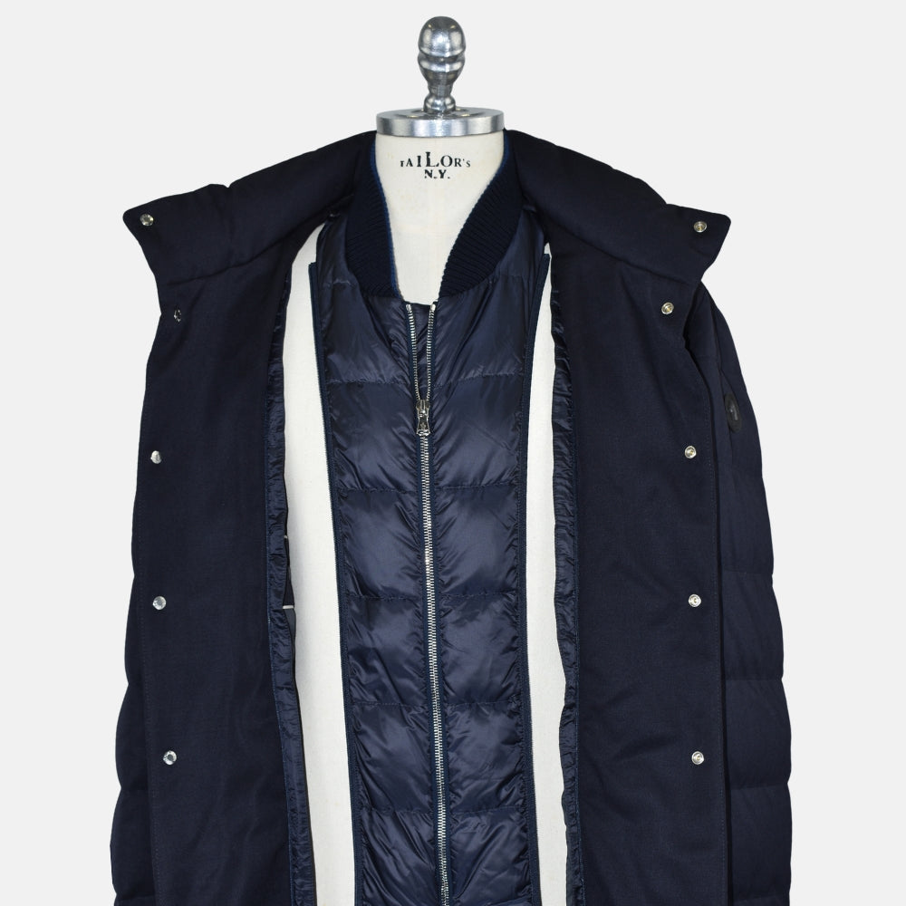 Navy Chereau Wool Down Coat