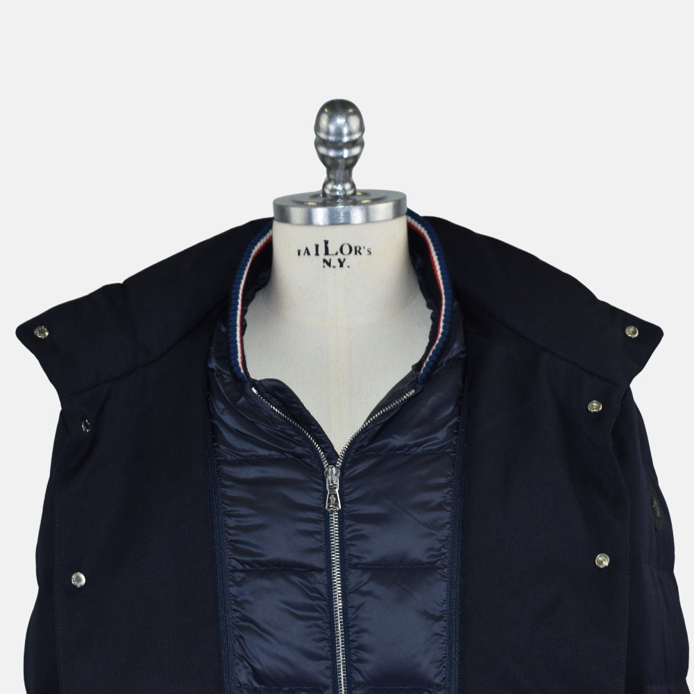 Navy Chereau Wool Down Coat