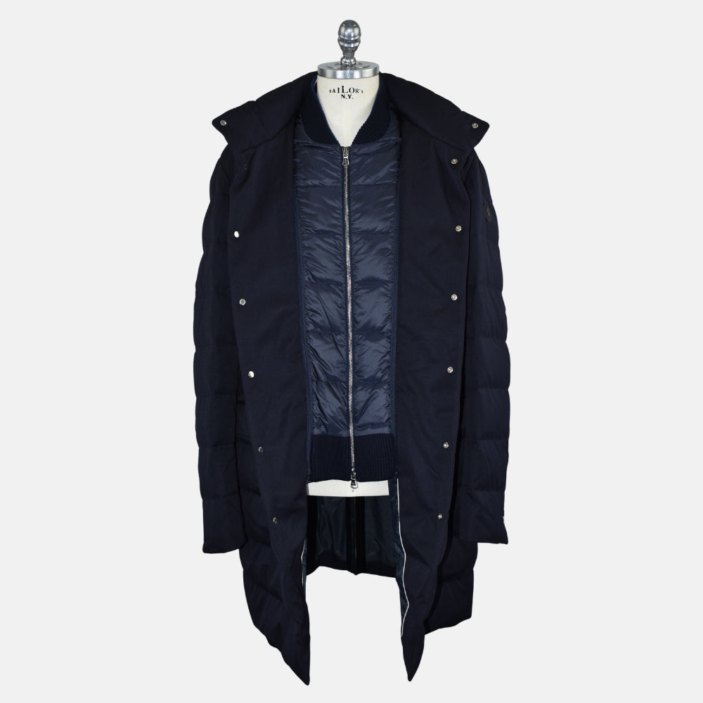 Navy Chereau Wool Down Coat