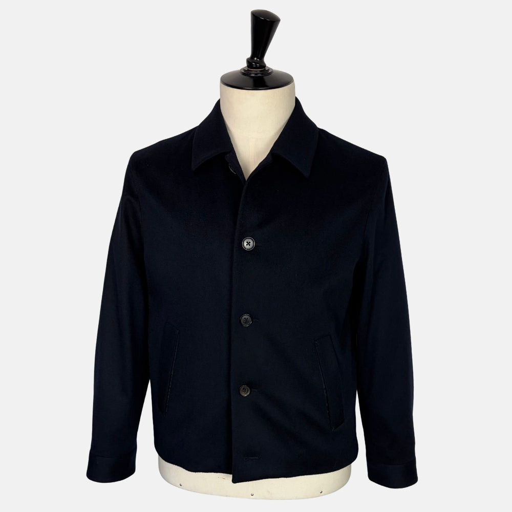 Cashmere Jacket with Leather Details