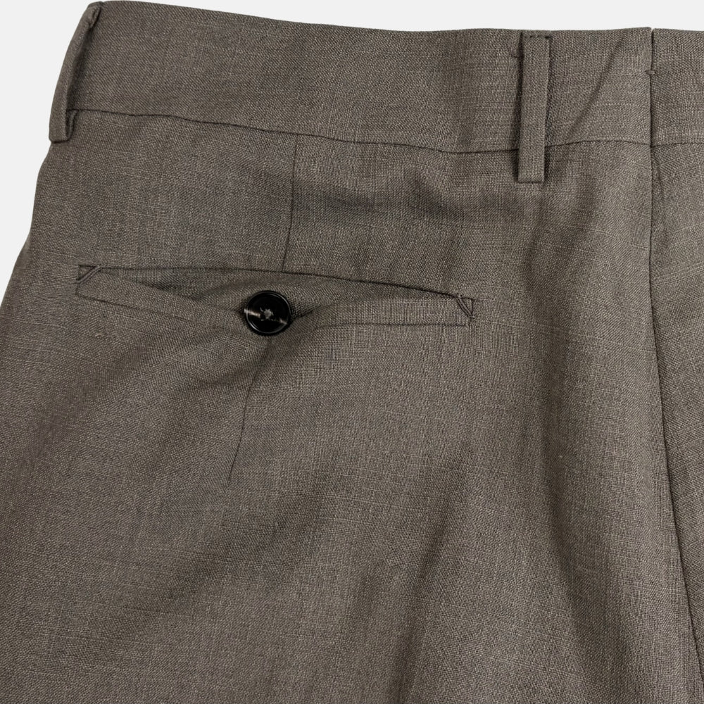 Wool Silk Linen Trousers Taupe