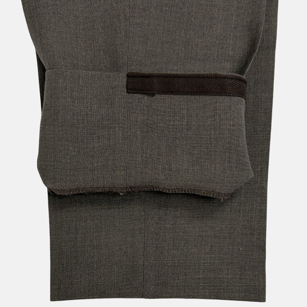 Wool Silk Linen Trousers Taupe