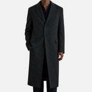 Gray-Black Herringbone Coat made of Cashmere/Vicuna (EU 56)