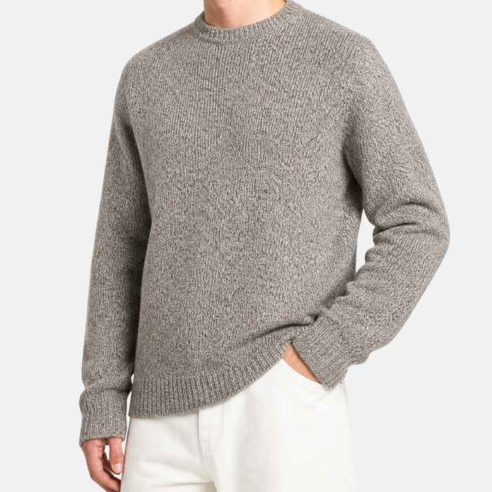Brown-White Melange Sweater made of Cashmere (EU 50)