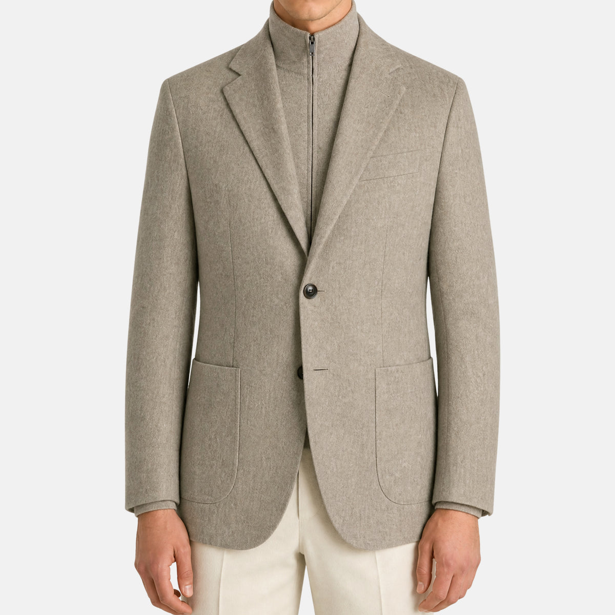 Zegna Sand Oasi Cashmere Jacket with Removable Vest (EU 52) – pre-owned | Sanpetuna