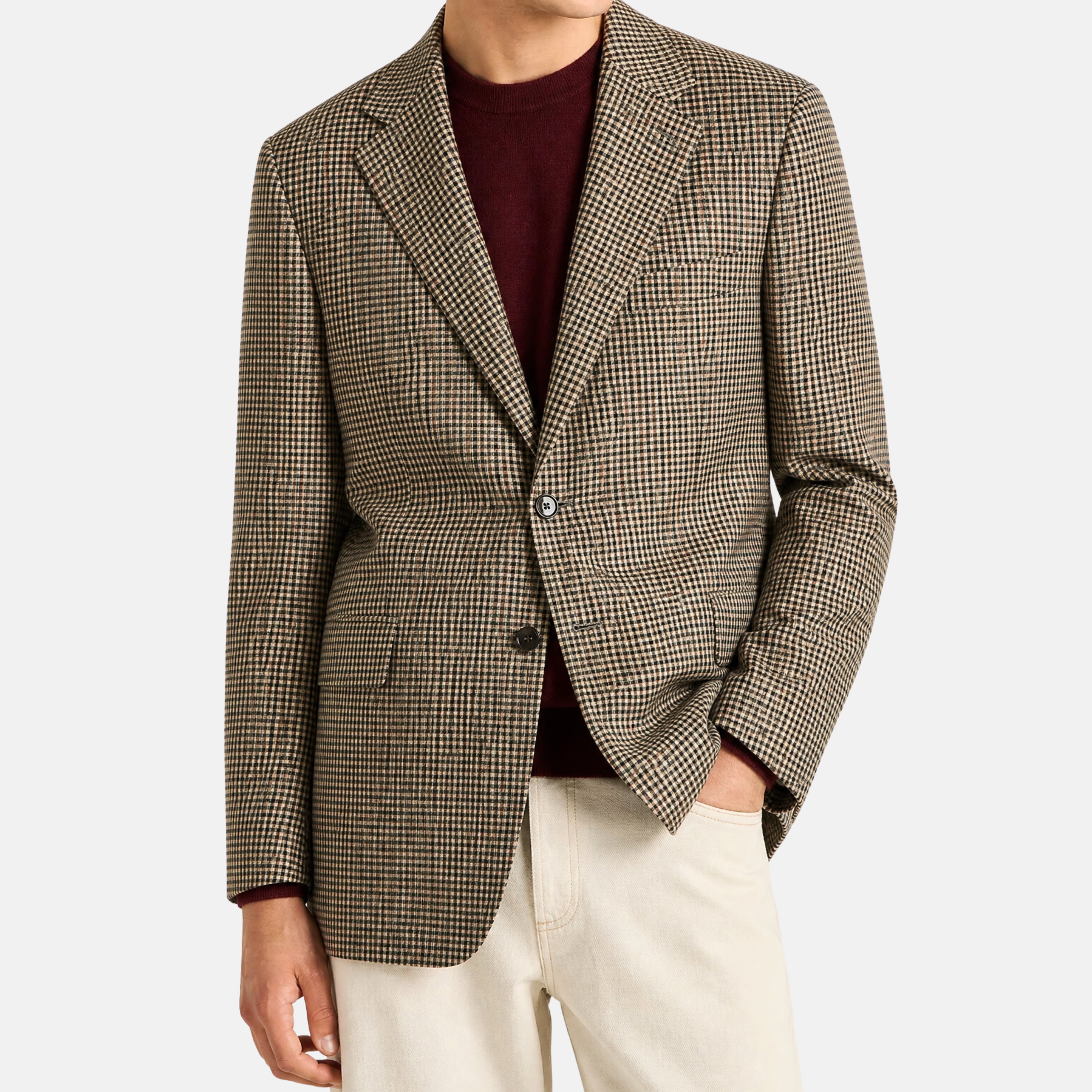 Multicoloured Checkered Blazer made of Virgin Wool (EU 56)
