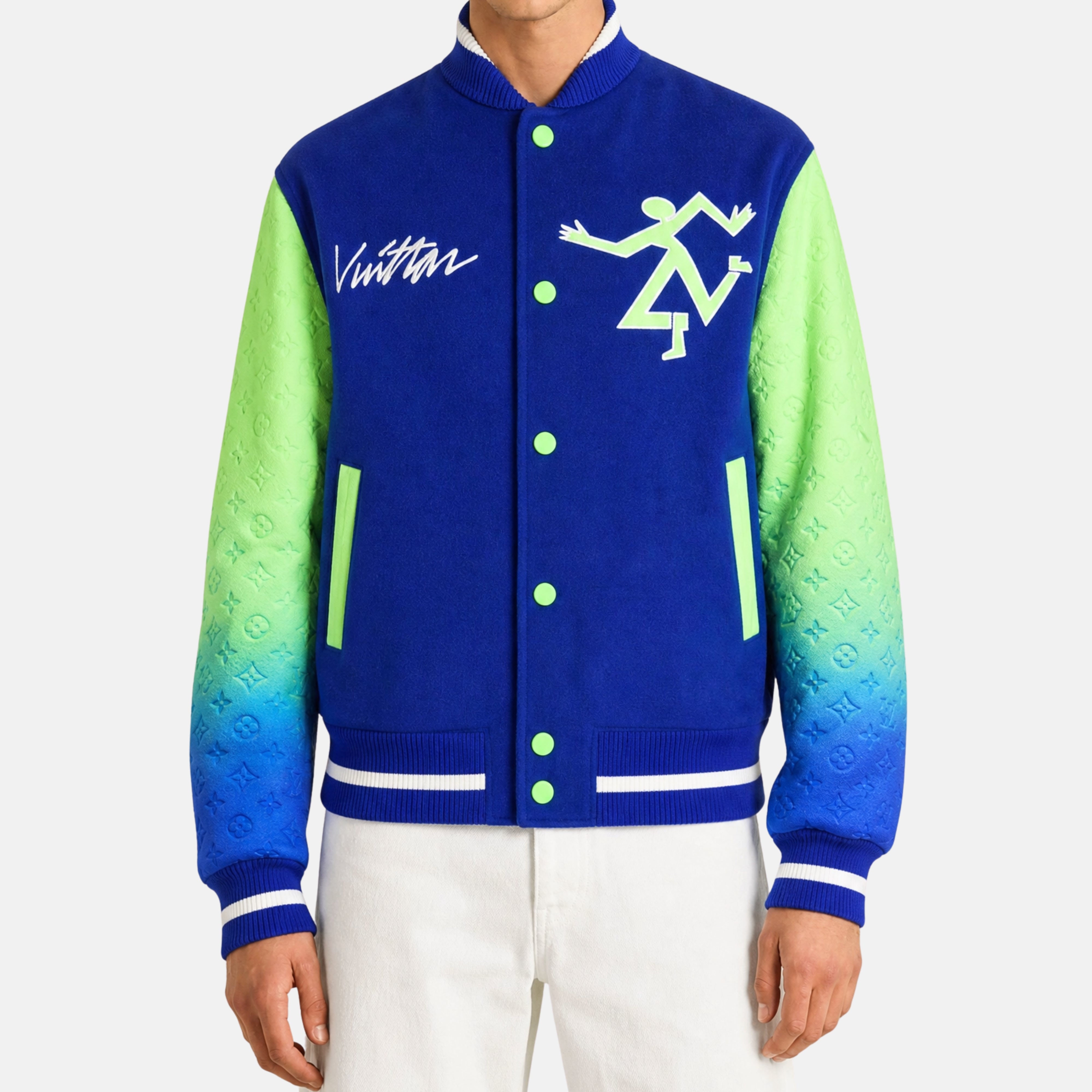 Blue/Green Gradient Bomber Jacket (EU 50)