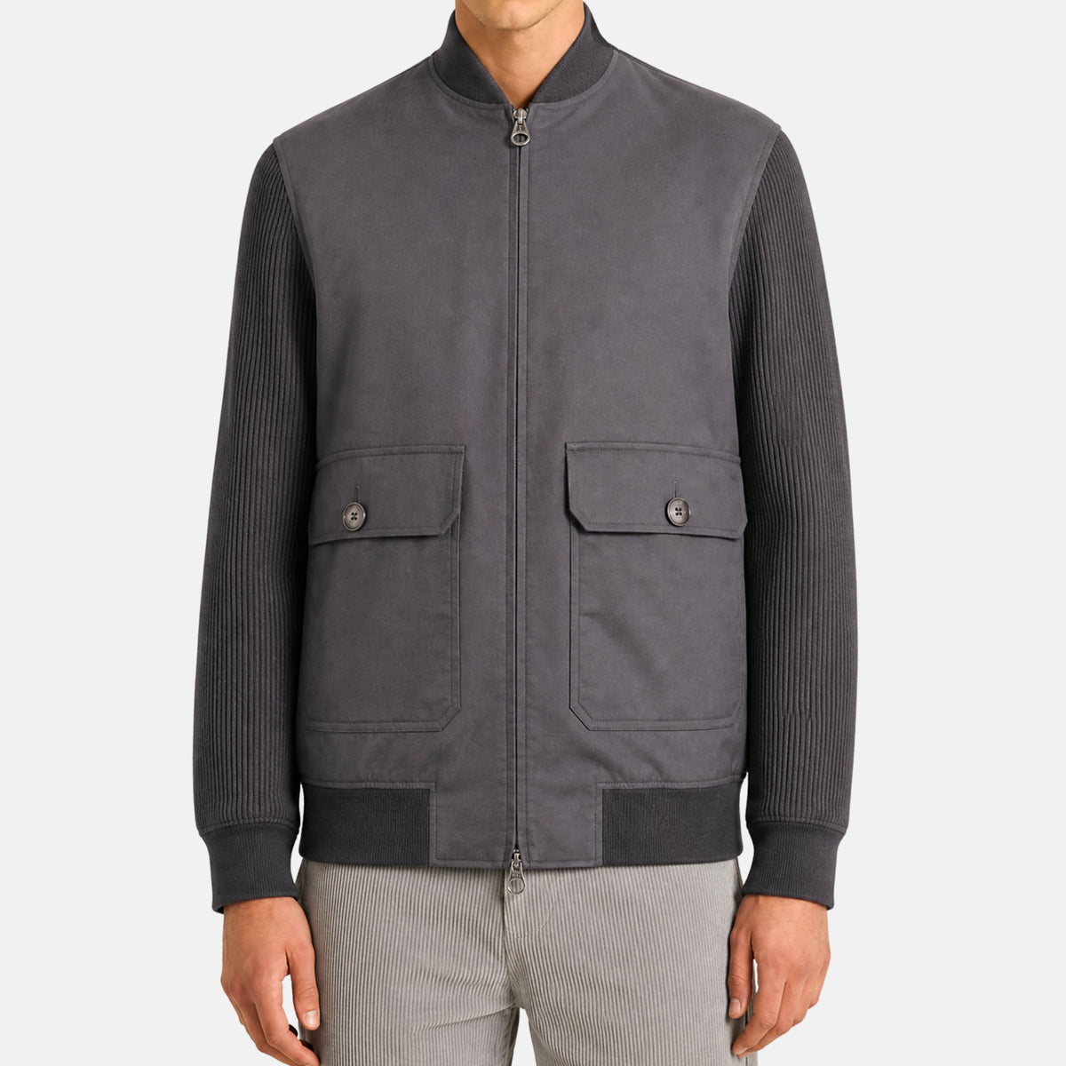 Black "Vila" Gift of Kings Wool Bomber (XL)
