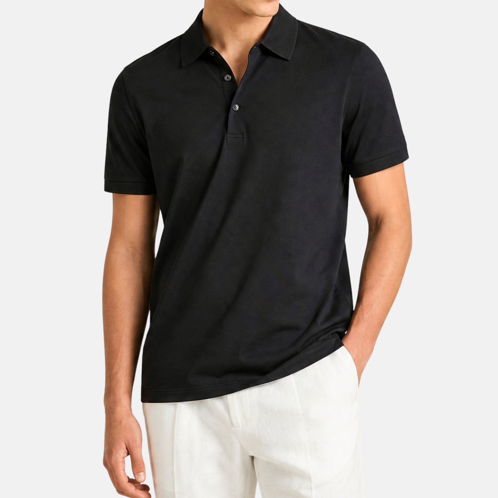 Loro Piana Black Como Gift of Kings Wool Polo – pre-owned luxury menswear at Sanpetuna