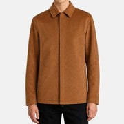 Loro Piana Milport shirt-jacket in natural dark vicuña