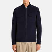 Loro Piana Ardmore bomber jacket in navy vicuña