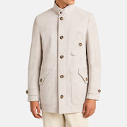 Brunello Cucinelli Suede Shearling Overcoat Light Beige (M)