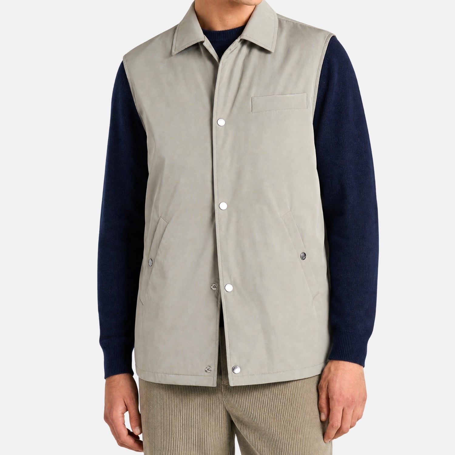 Brunello Cucinelli Water Resistant Snap Front Vest Beige (EU 50)