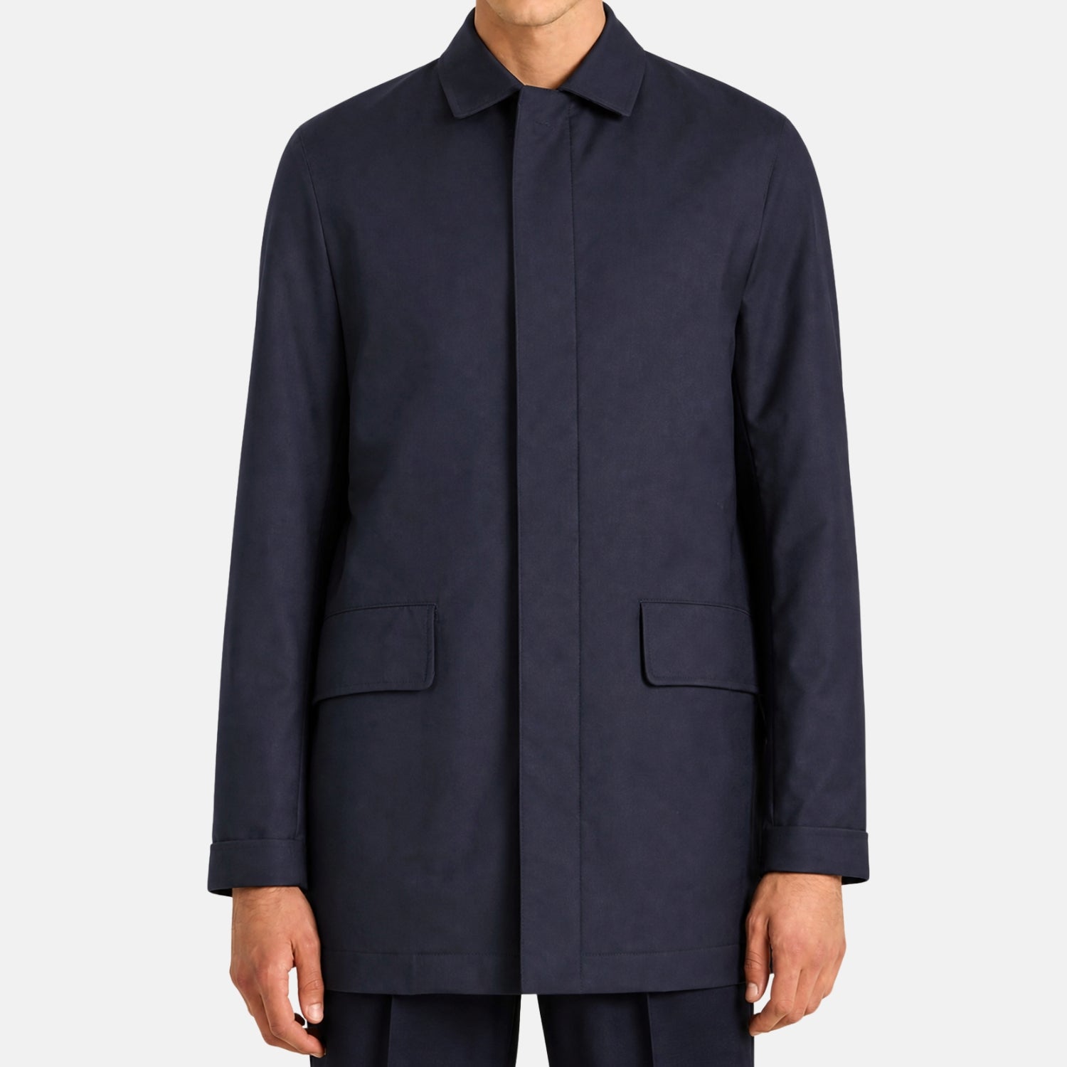 Loro Piana Gift of Kings Bowery blouson coat in navy merino wool