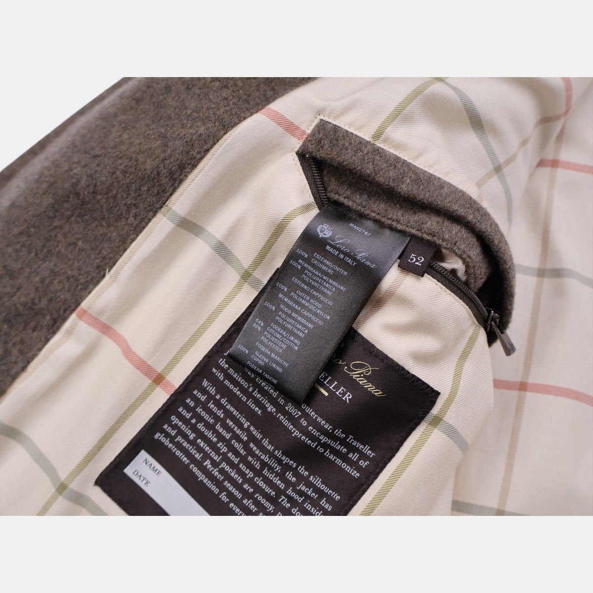 Loro Piana Cashmere Traveller Parka Taupe (EU 52)