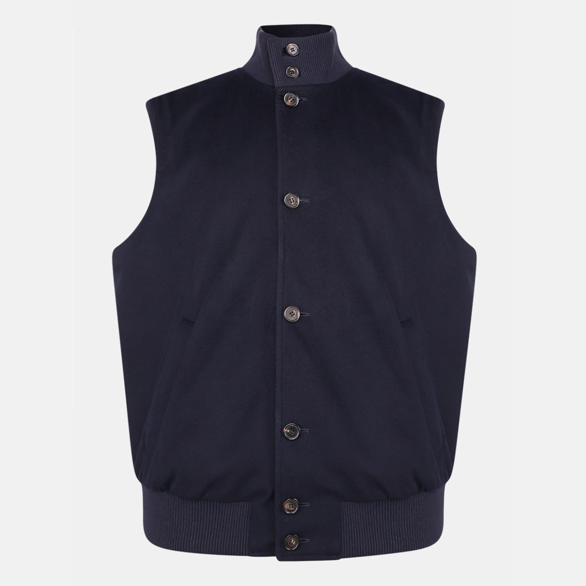 Loro Piana Vicuña Silk Simeon Reversible Vest Navy (EU 50)